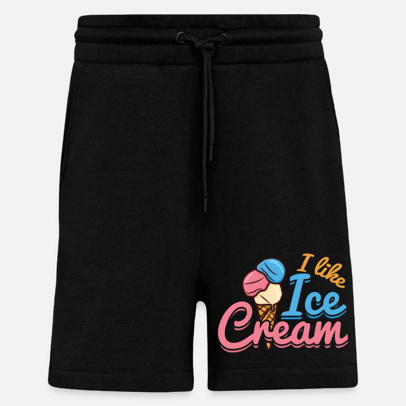 Amour de la crème glacée - Short bio décontracté fabriqué en UE - SOLID BLACK