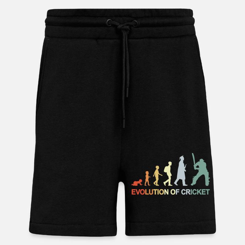 Évolution du cricket - Short bio décontracté fabriqué en UE - SOLID BLACK