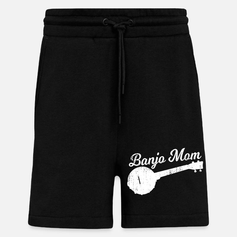 Maman joueuse de banjo - Short bio décontracté fabriqué en UE - SOLID BLACK