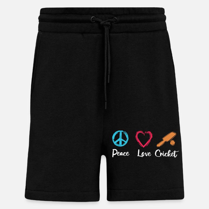 Frieden Liebe Cricket - Shorts - made by SPREAD - SOLID BLACK