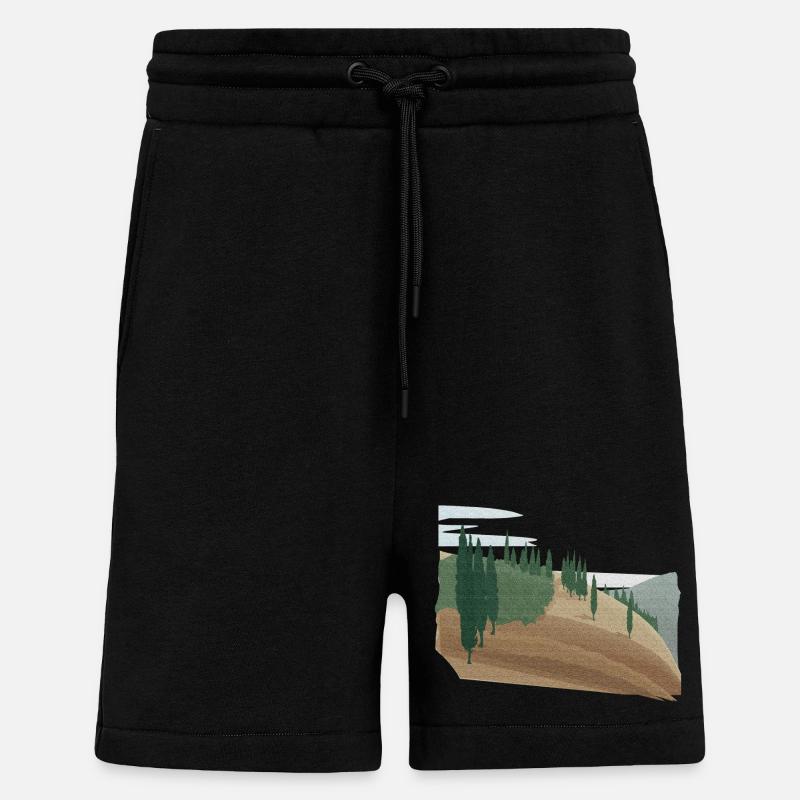 Pinienwald Hügellandschaft mit Struktur (modific.) - Shorts - made by SPREAD - SOLID BLACK