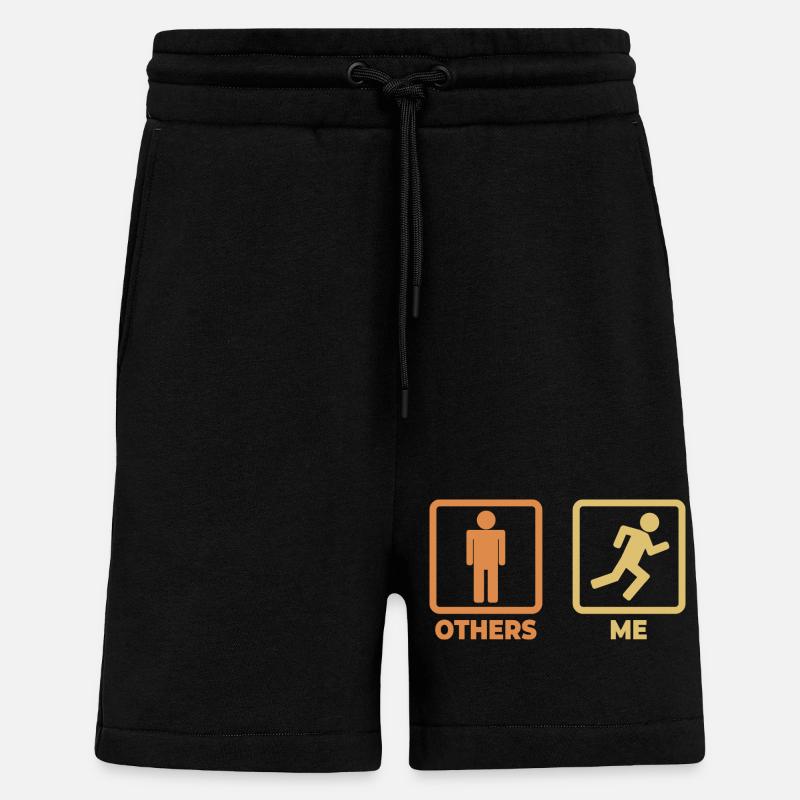 Runner stick figures - Shorts - made by SPREAD - SOLID BLACK