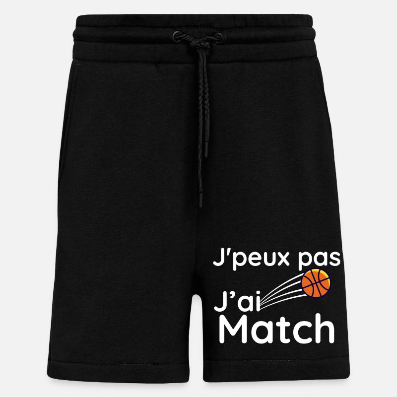 j'e peux pas j'ai match - Short bio décontracté fabriqué en UE - SOLID BLACK