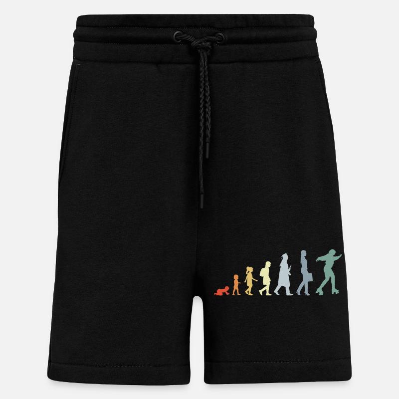 Évolution du patineur à roulettes - Short bio décontracté fabriqué en UE - SOLID BLACK