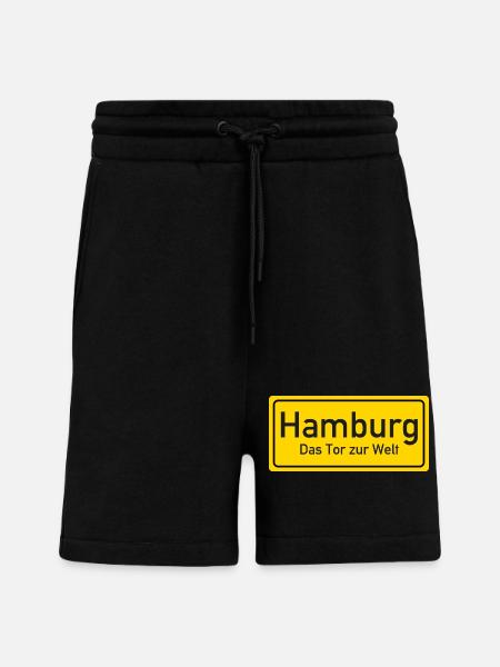 Hamburg place name sign Germany - Shorts - made by SPREAD - SOLID BLACK