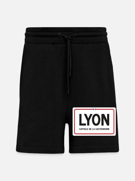 Lyon town sign - Shorts - made by SPREAD - SOLID BLACK