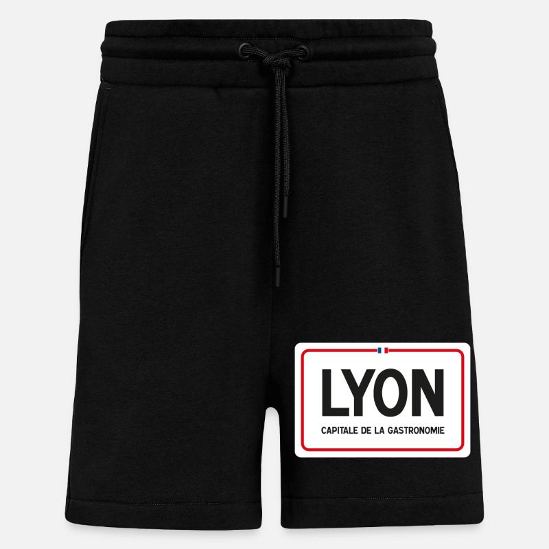 Ortsschild von Lyon - Shorts - made by SPREAD - SOLID BLACK