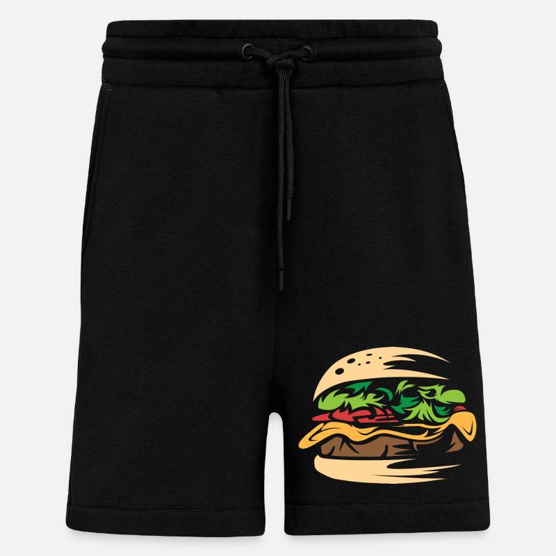 Juicy Burger Smash Restaurant Maison - Short bio décontracté fabriqué en UE - SOLID BLACK