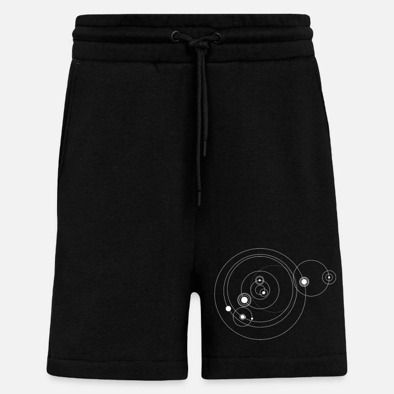 Système solaire uniquement (blanc) - Short bio décontracté fabriqué en UE - SOLID BLACK