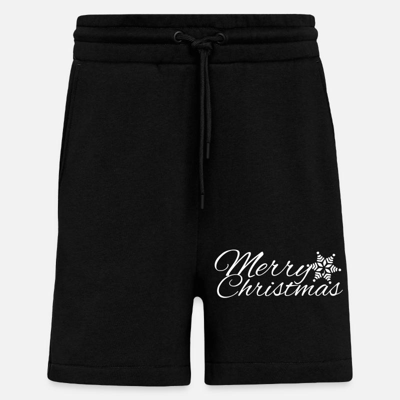 Merry Christmas with Snowflake - Shorts - made by SPREAD - SOLID BLACK