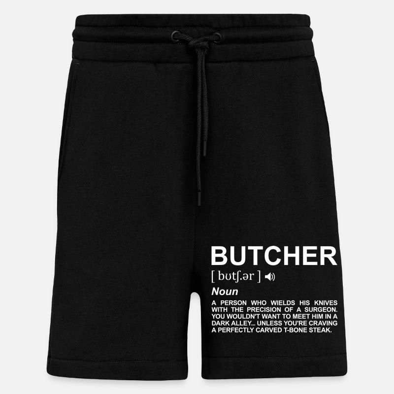 Définition de boucher - Short bio décontracté fabriqué en UE - SOLID BLACK