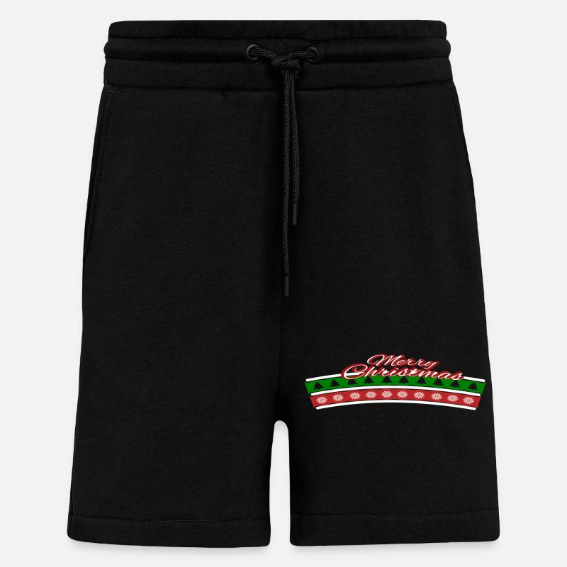 Noël moche Design Noël - Short bio décontracté fabriqué en UE - SOLID BLACK