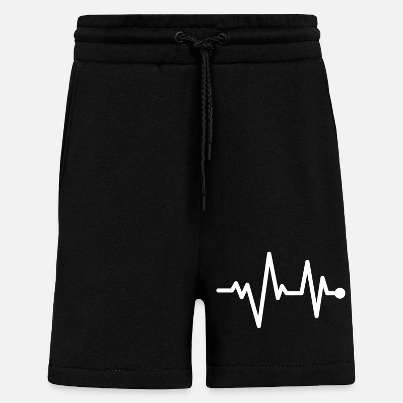 Conception de Heartbeat Pulseline - Short bio décontracté fabriqué en UE - SOLID BLACK