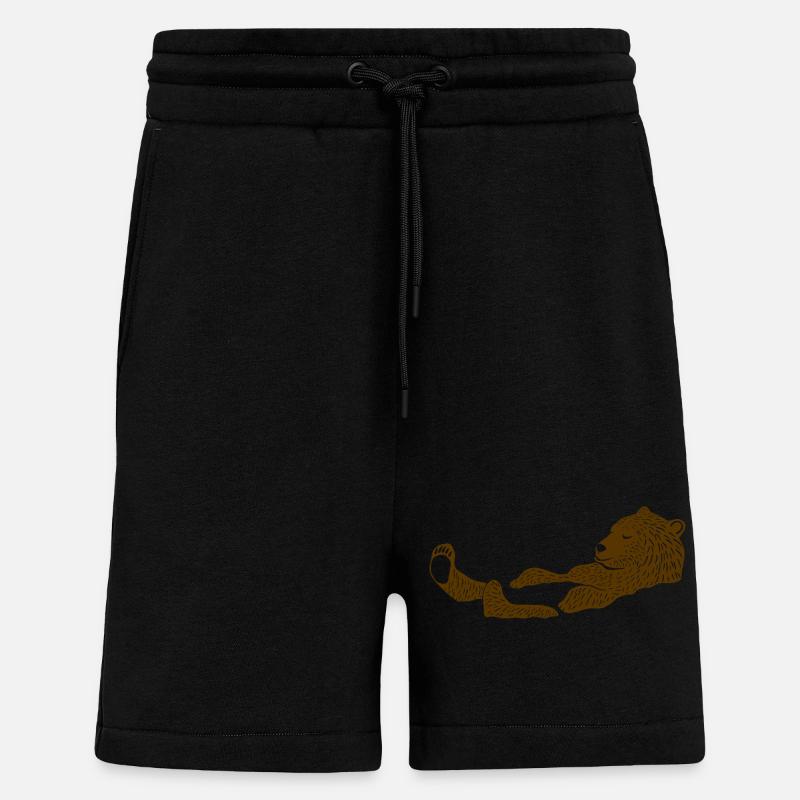 Löwe Entspannung Silhouette Design - Shorts - made by SPREAD - SOLID BLACK