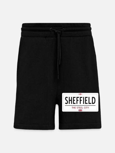 Sheffield town sign - Shorts - made by SPREAD - SOLID BLACK