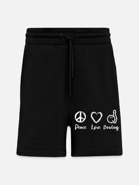 Peace Love Bowling - Shorts - made by SPREAD - SOLID BLACK