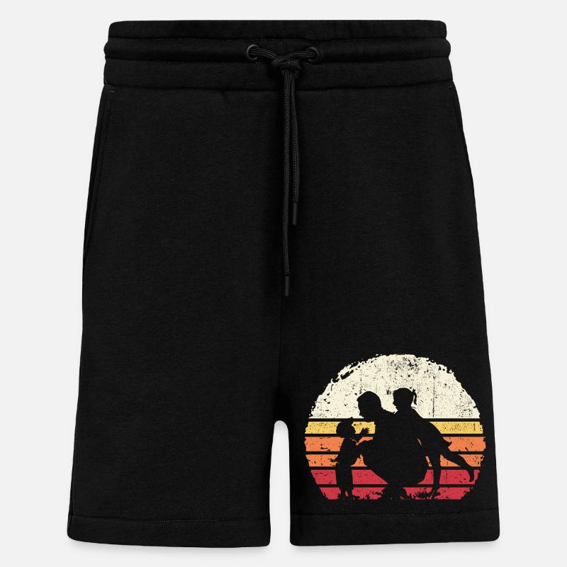Silhouette Trio Coucher de Soleil - Short bio décontracté fabriqué en UE - SOLID BLACK