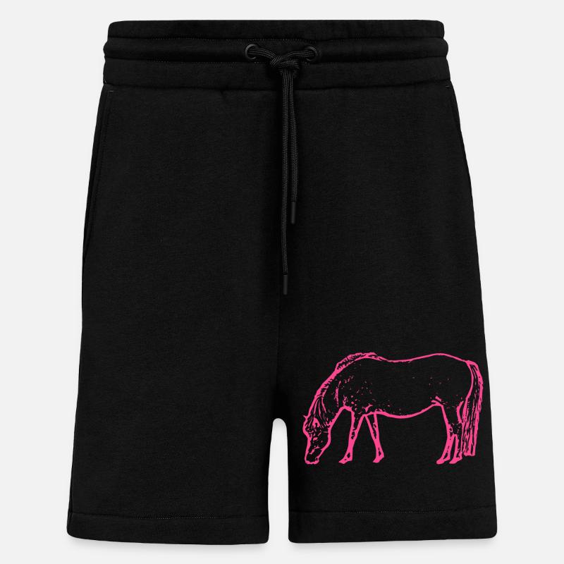 Pferd rosa pink - Shorts - made by SPREAD - SOLID BLACK