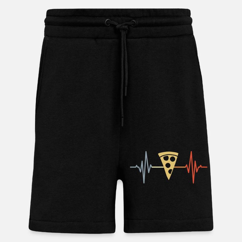 Pizza Pulse - Short bio décontracté fabriqué en UE - SOLID BLACK