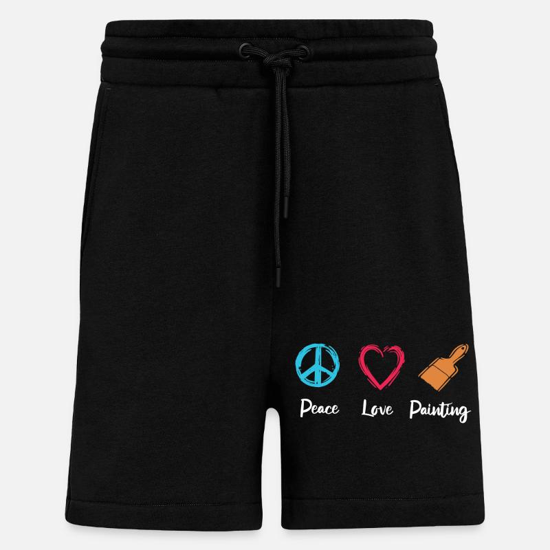 Frieden Liebe Malen - Shorts - made by SPREAD - SOLID BLACK