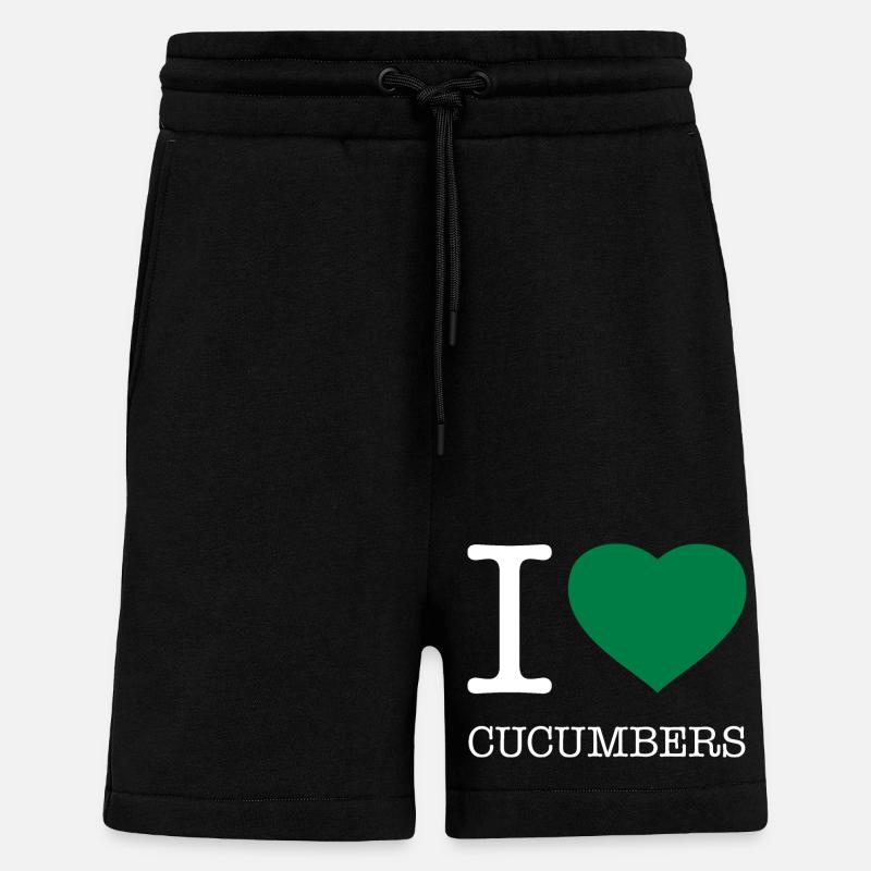 J’AIME LES CONCOMBRES Gurken - Short bio décontracté fabriqué en UE - SOLID BLACK