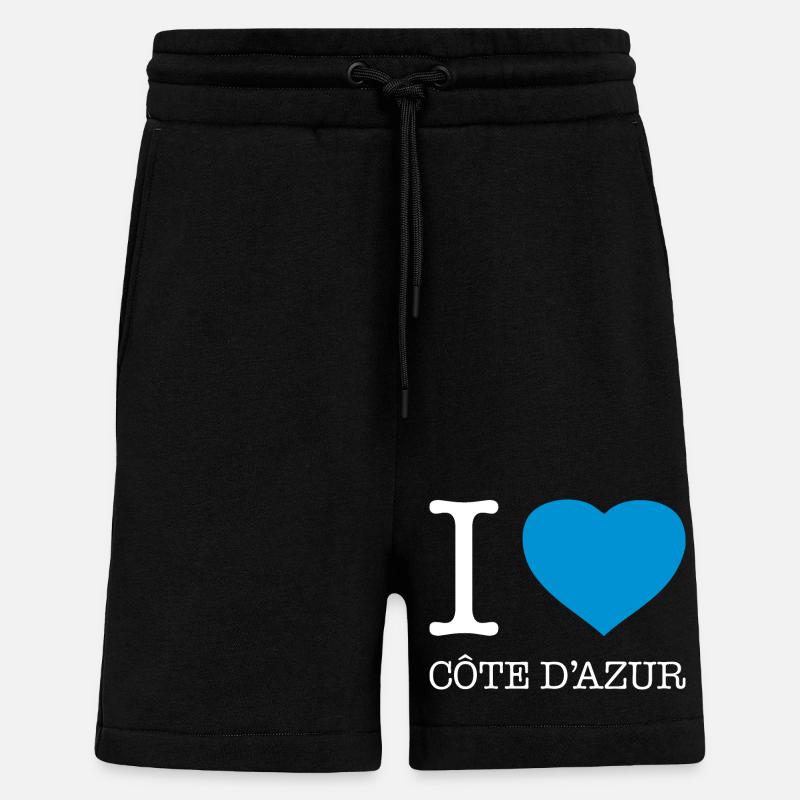 I LOVE COTE DAZUR - Shorts - made by SPREAD - SOLID BLACK