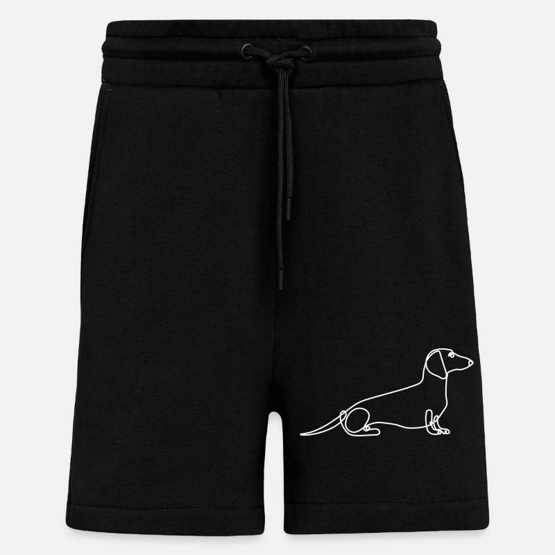 Elegant Dachshund Line Drawing - Shorts - made by SPREAD - SOLID BLACK