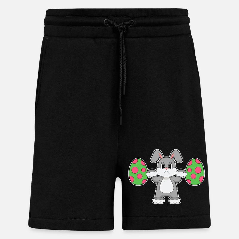Culturisme de Pâques Bunny - Short bio décontracté fabriqué en UE - SOLID BLACK