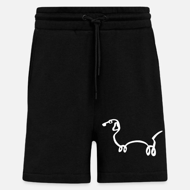 Esquisse du chien blanc - Short bio décontracté fabriqué en UE - SOLID BLACK