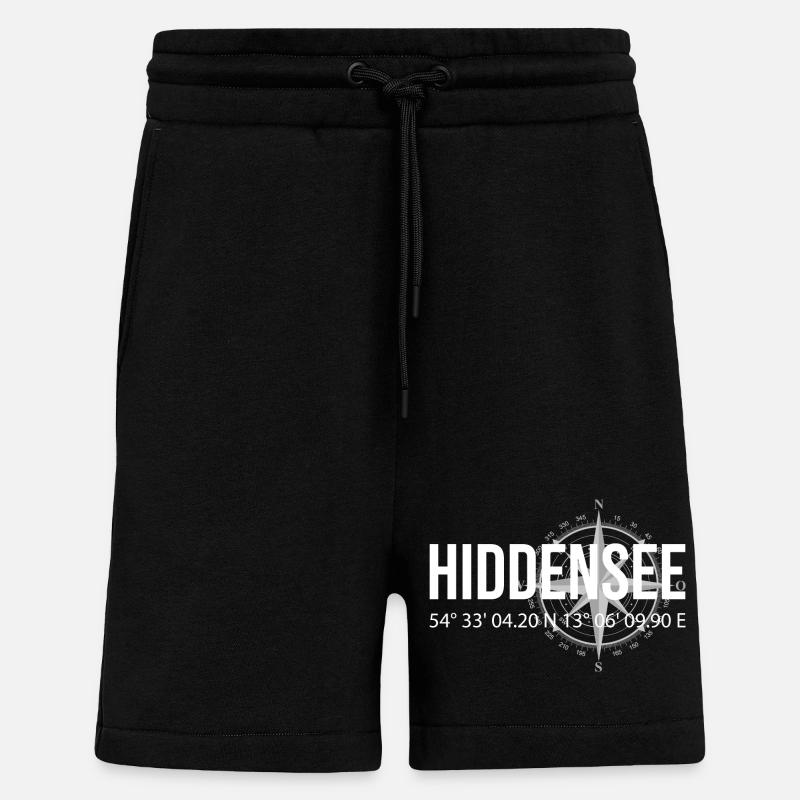 Koordinaten Hiddensee - Shorts - made by SPREAD - SOLID BLACK