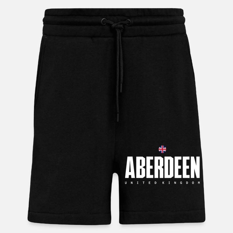 Écusson d’Aberdeen Drapeau du Royaume-Uni - Short bio décontracté fabriqué en UE - SOLID BLACK