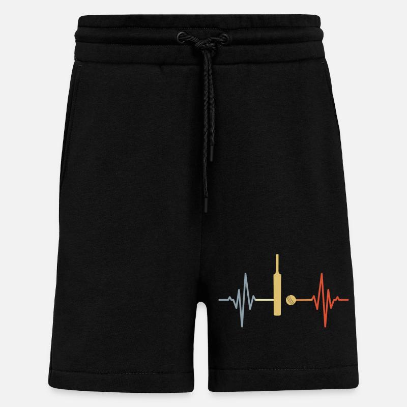 ECG de palpitations de grillons - Short bio décontracté fabriqué en UE - SOLID BLACK