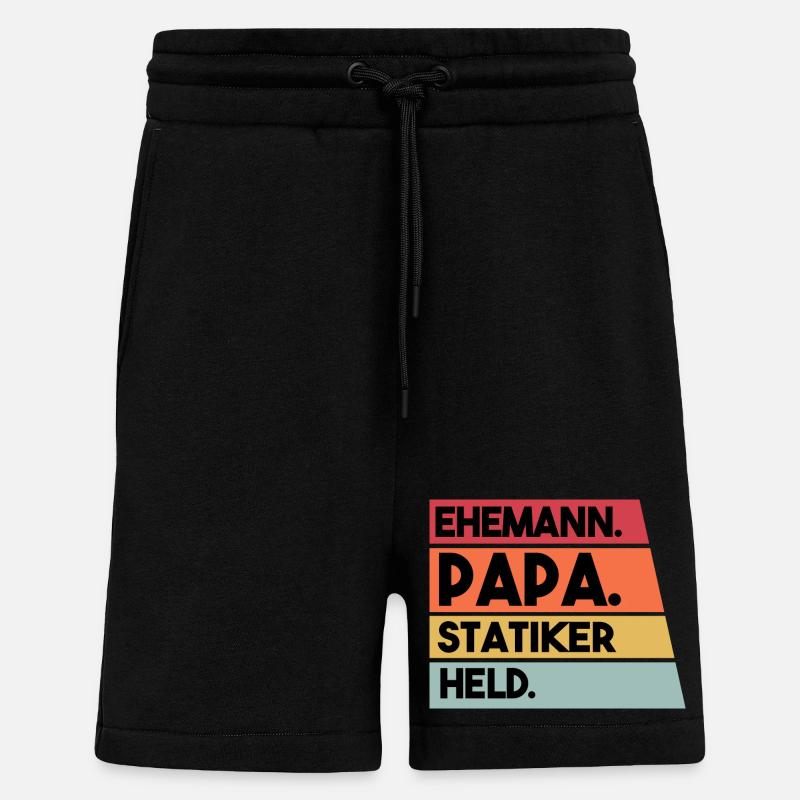 Ehemann Papa Statiker Held - Shorts - made by SPREAD - SOLID BLACK