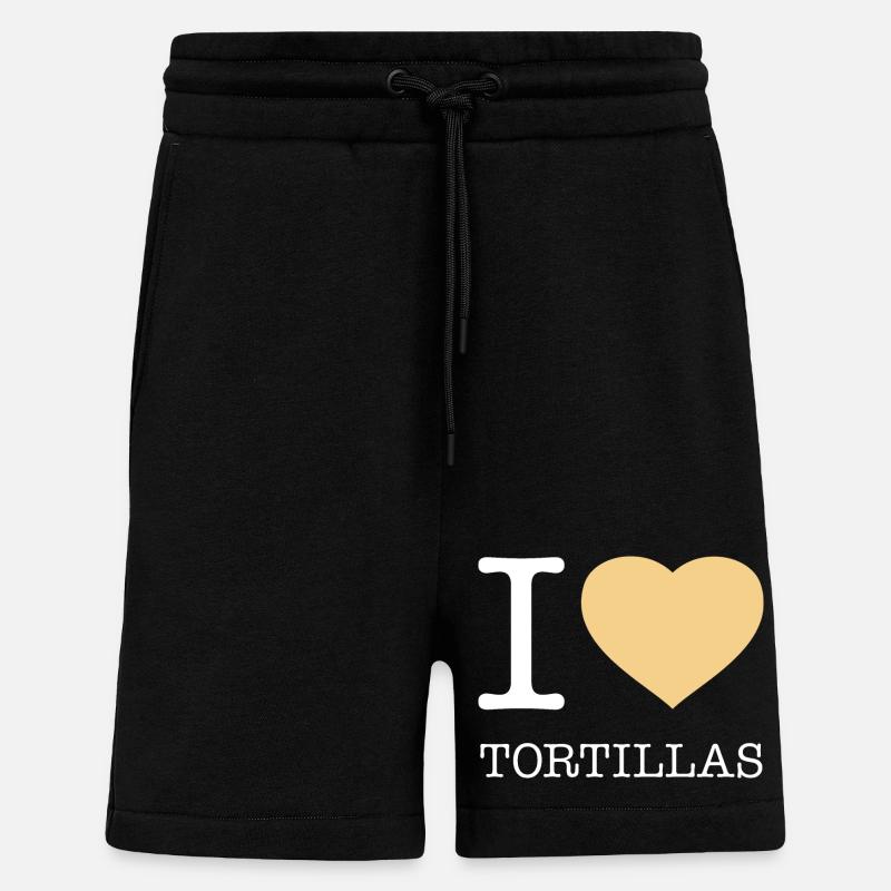 J’ADORE LES TORTILLAS - Short bio décontracté fabriqué en UE - SOLID BLACK
