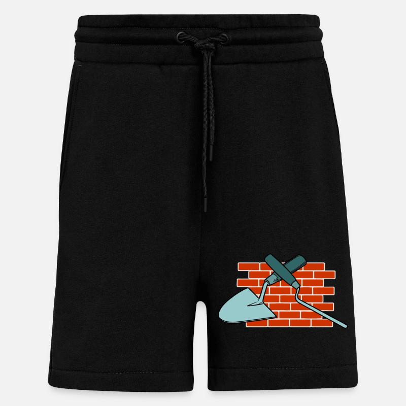 Mur A Joint Clou Et Truelle - Short bio décontracté fabriqué en UE - SOLID BLACK