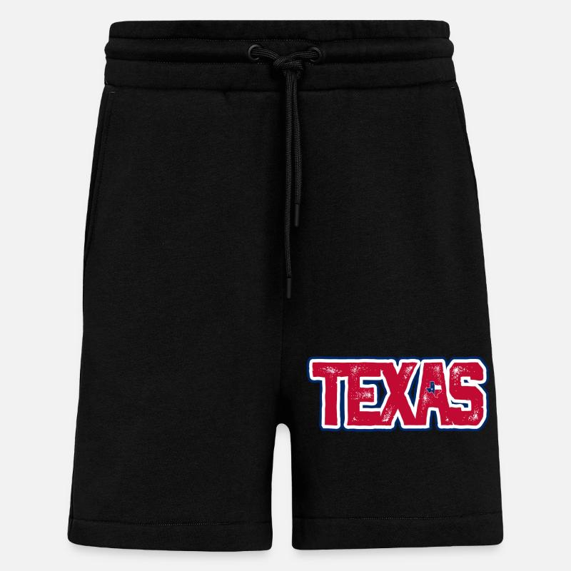Texas Distressed Wortmarke - Shorts - made by SPREAD - SOLID BLACK