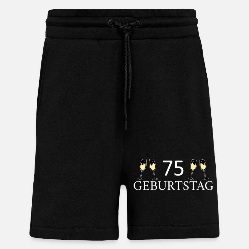 75e anniversaire 75 ans - Short bio décontracté fabriqué en UE - SOLID BLACK