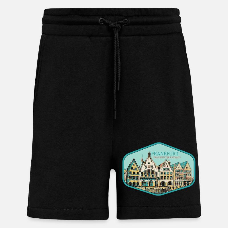 Historisches Zentrum: Frankfurter Rathaus - Shorts - made by SPREAD - SOLID BLACK
