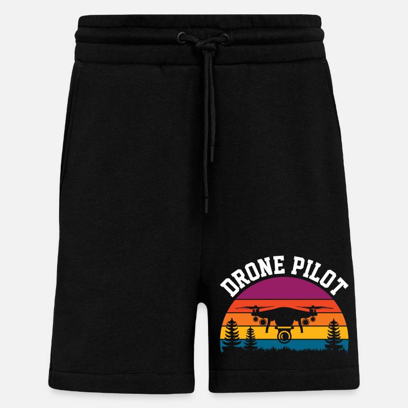 Pilote de drone - Short bio décontracté fabriqué en UE - SOLID BLACK
