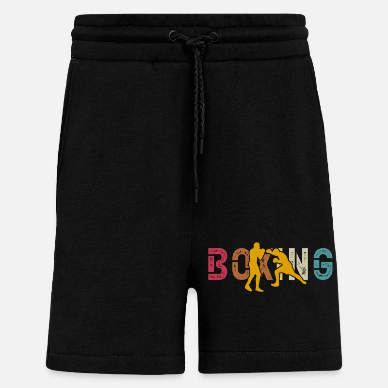Boxe - Short bio décontracté fabriqué en UE - SOLID BLACK