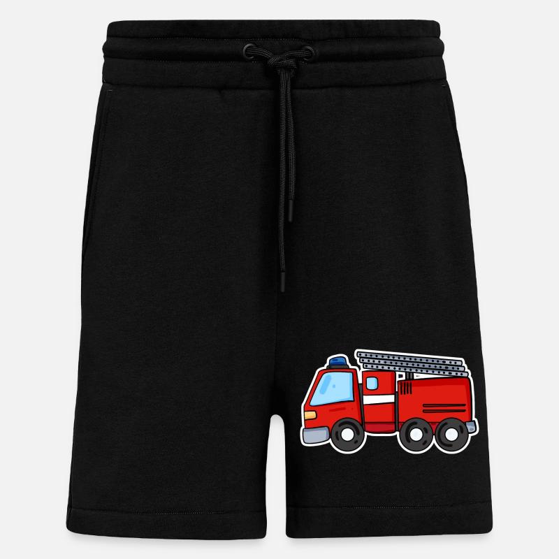 Camion de pompiers - Short bio décontracté fabriqué en UE - SOLID BLACK