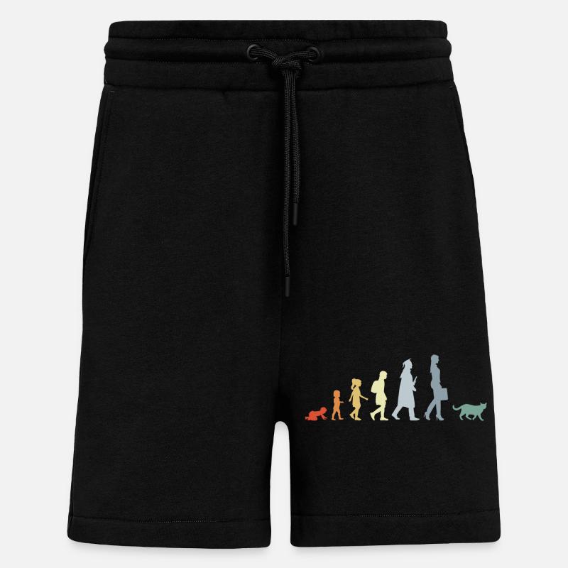 Evolution eines Katzenliebhabers - Shorts - made by SPREAD - SOLID BLACK