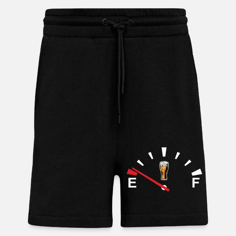 Compteur de vitesse de bière affichage de la bière la bière est vide - Short bio décontracté fabriqué en UE - SOLID BLACK