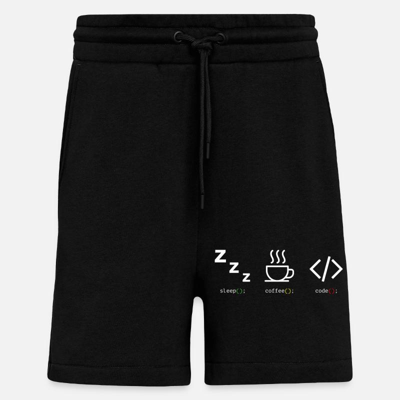 Code Kaffee Schlaf Trio - Shorts - made by SPREAD - SOLID BLACK
