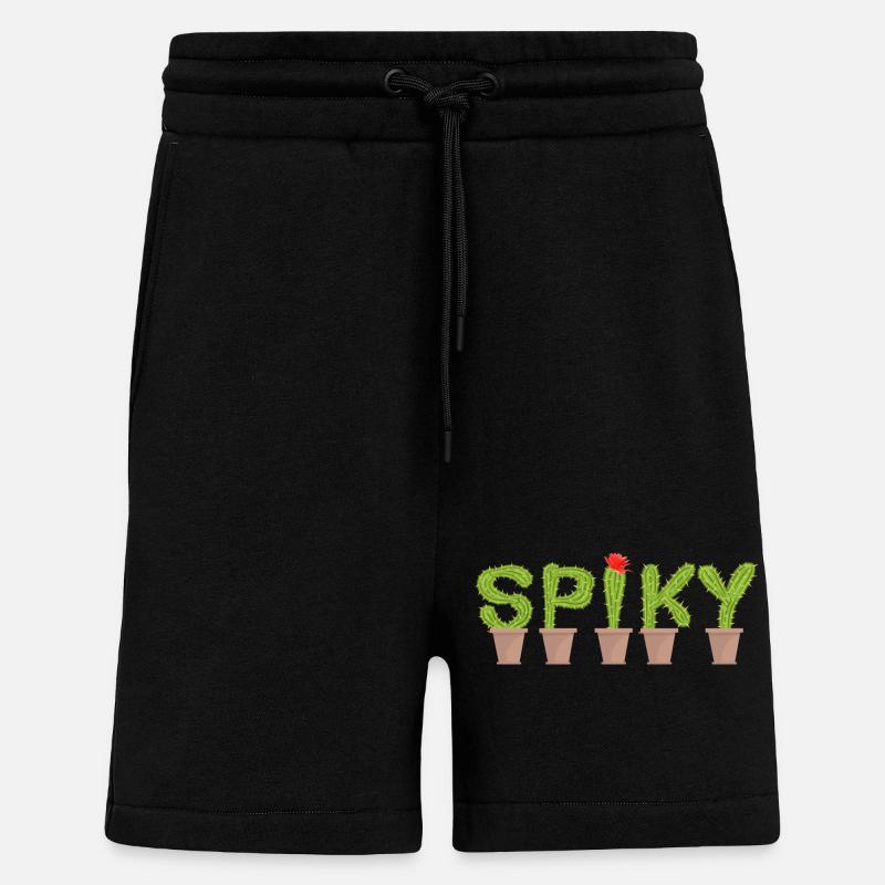 Cactus épineux - Thé de cactus - Short bio décontracté fabriqué en UE - SOLID BLACK