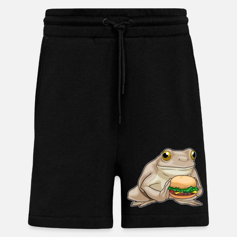 Frog Cheeseburger - Shorts - made by SPREAD - SOLID BLACK