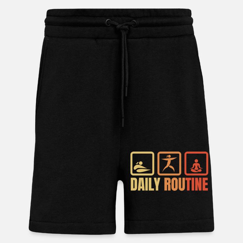Routine quotidienne de yoga - Short bio décontracté fabriqué en UE - SOLID BLACK