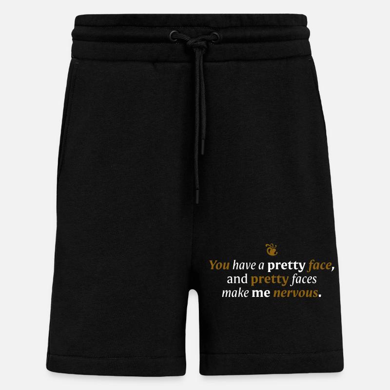 Tu as un joli visage - Short bio décontracté fabriqué en UE - SOLID BLACK
