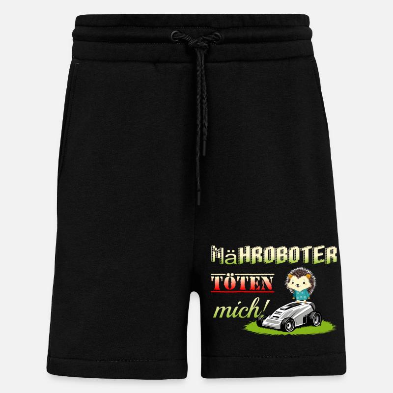 Robotic lawnmowers kill hedgehogs - Shorts - made by SPREAD - SOLID BLACK