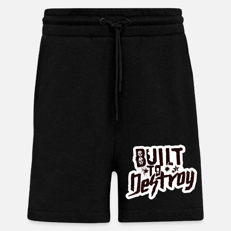 Construit pour détruire - Short bio décontracté fabriqué en UE - SOLID BLACK